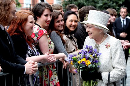 Her Majesty meets a number of students from Trinity College Dublin