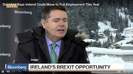 Finance Minister Paschal Donohoe interviewed by Bloomberg in Davos