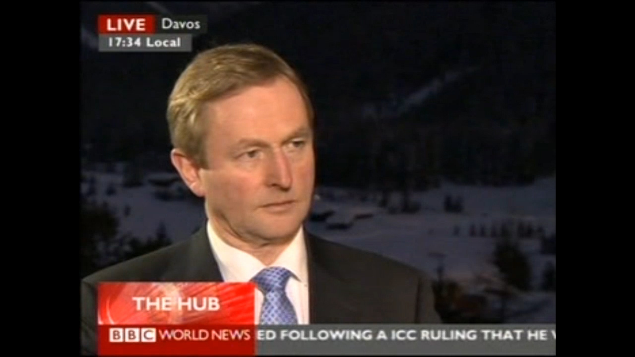 Taoiseach Enda Kenny interviewed on BBC from Davos