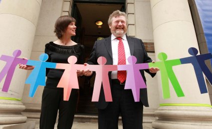 Dr Fiona Lyons, Consultant Genitourinary Physician at St James's Hospital and Health Minister James Reilly