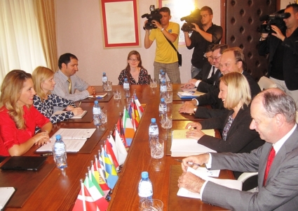 Minister meeting with Majlinda Bregu, Minister of integration of Albania