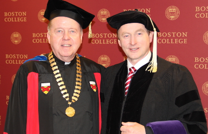 Taoiseach Enda Kenny and Father Leahy, President of Boston College