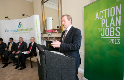 Taoiseach Enda Kenny speaking at the announcement of 75 jobs through the Connect Ireland initiative earlier