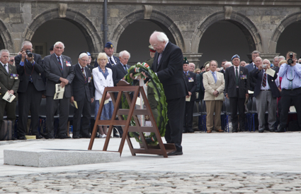 President Michael D. Higgins lays a wreath at the National Day of Commemoration Ceremony at Royal Hospital Kilmainham this morning.